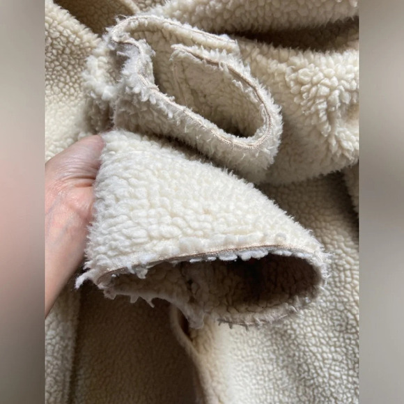 Angel Kiss Faux Sherpa Shacket Ivory Faux Suede Lined Buttons Jacket Sz 2X - Picture 6 of 13